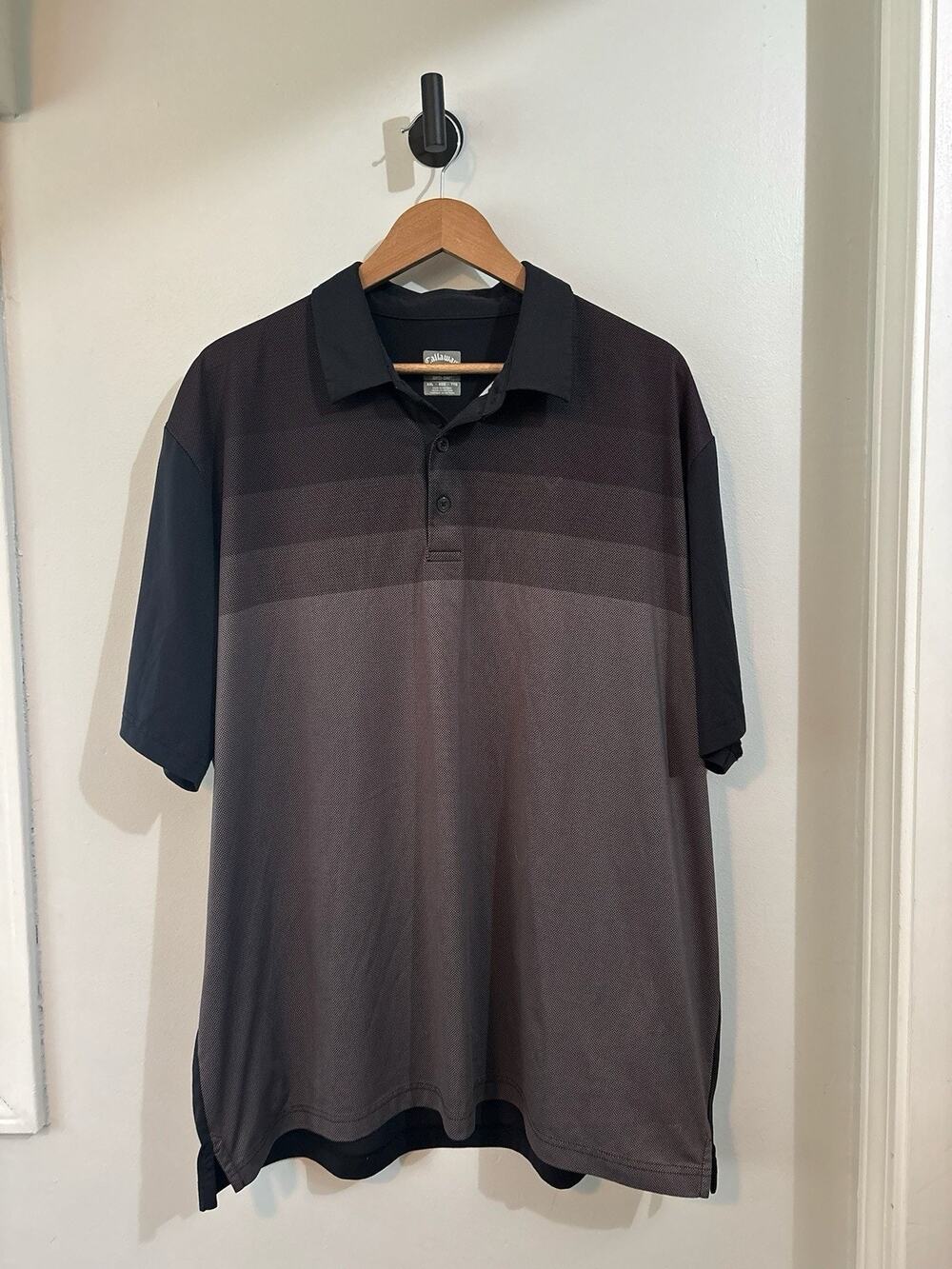 Callaway Opti Dri Men's 2XL Black and Gray Ombre Polo